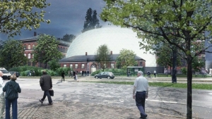 Rammerne for det nye museum planmæssigt skal stå klar i 2021. Visualisering: Bygningsstyrelsen og Lundgaard & Tranberg Arkitekter.