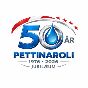 50 Ã¥rs jubilÃ¦um Pettinaroli logo