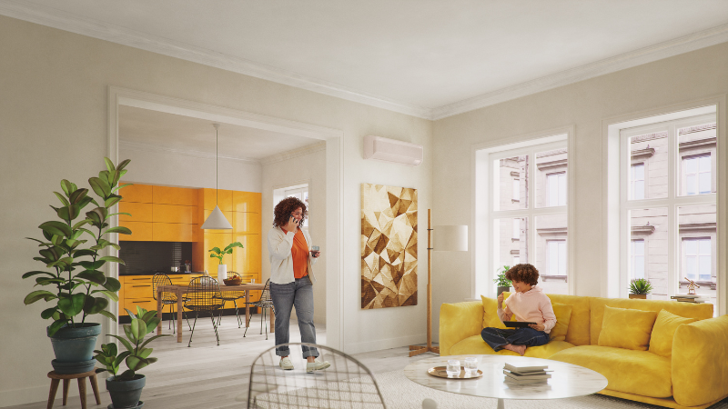 Luft luft varmepumpe med nem installation